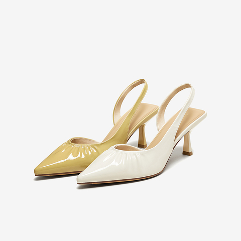 百思图2025夏新款商场同款后空凉鞋潮流尖头细高跟女凉鞋F5231BH5