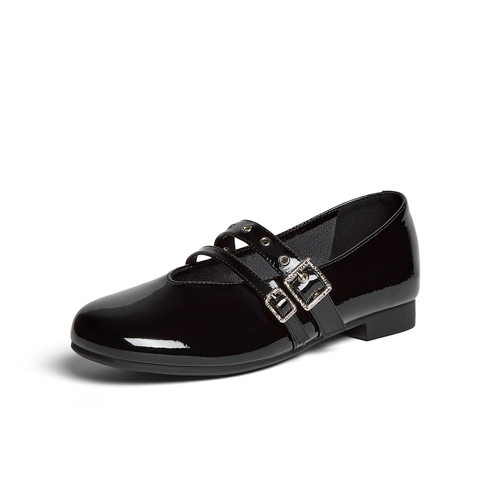 百思图2025秋季新款时尚潮流复古玛丽珍鞋浅口女单鞋B2530CQ5