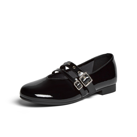 百思图2025秋季新款时尚潮流复古玛丽珍鞋浅口女单鞋B2530CQ5