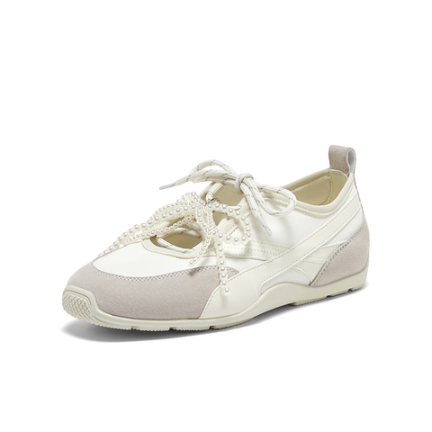 百思图2025秋季新款时尚复古户外运动德训鞋女休闲鞋A9002CM5