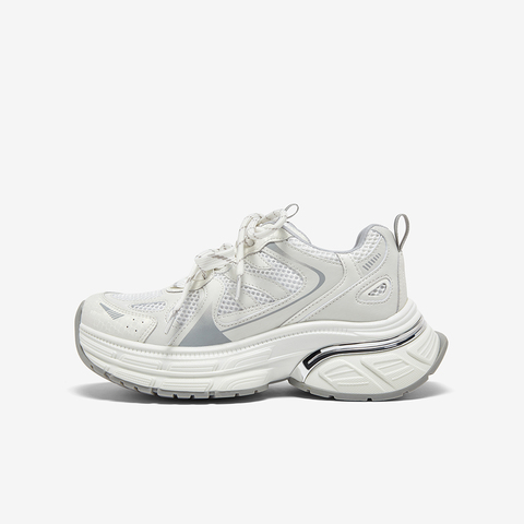 百思图2025秋季新款时尚运动老爹鞋厚底增高女休闲鞋B8662CM5