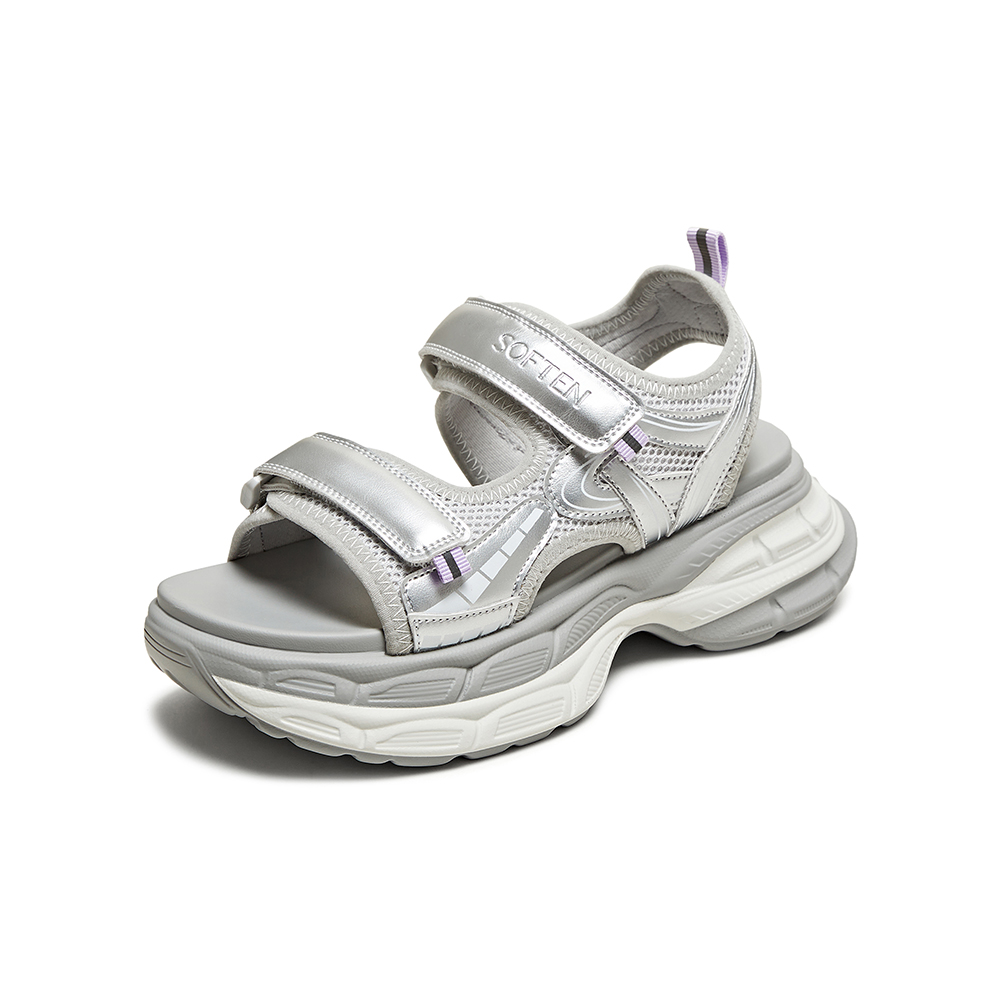 百思图2025夏季新款时尚潮流街头老爹运动凉厚底女凉鞋D3159BL5