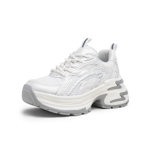 百思图2025秋季新款老爹鞋时尚街头厚底增高女休闲鞋D5828CM5