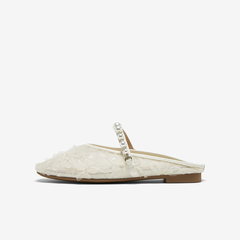 百思图2025夏季新款简约时尚小香风穆勒鞋方跟女拖鞋F5133BH5