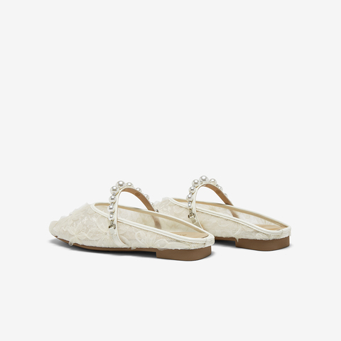 百思图2025夏季新款简约时尚小香风穆勒鞋方跟女拖鞋F5133BH5