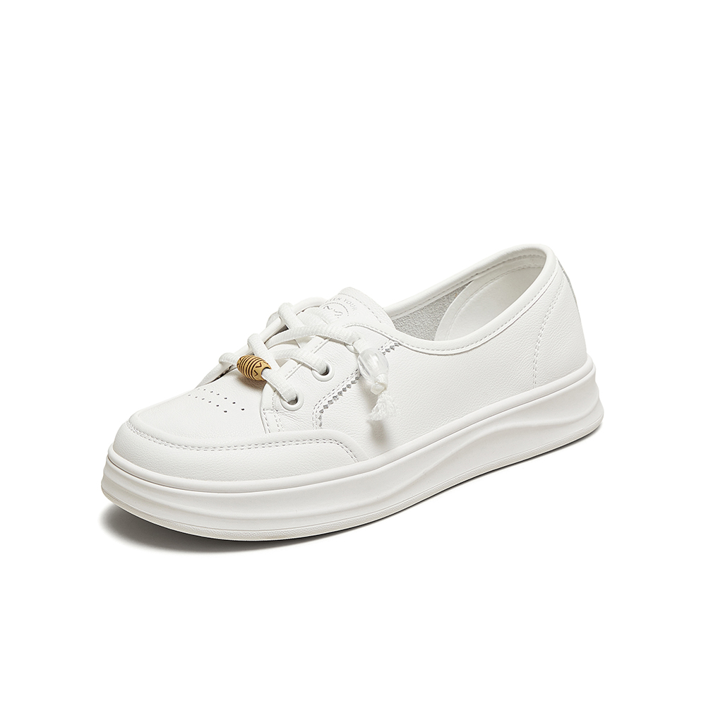 百思图2025秋季新款商场同款小白鞋简约户外女休闲鞋BJ208CA5