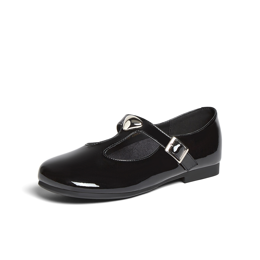 百思图2025秋季新款时尚简约复古玛丽珍鞋方跟女单鞋B3026CA5