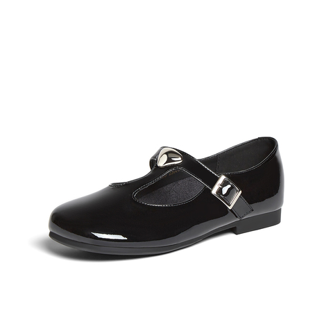 百思图2025秋季新款时尚简约复古玛丽珍鞋方跟女单鞋B3026CA5