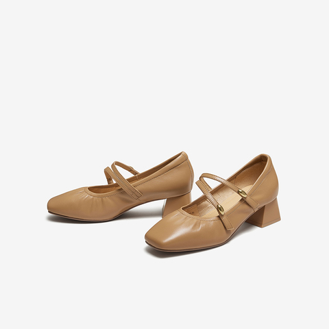 百思图2025秋季新款商场同款玛丽珍鞋法式方头浅口女单鞋C5911CQ5