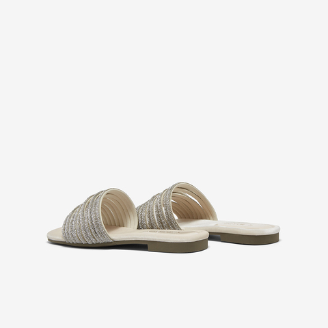 百思图2025夏季新款时尚简约户外休闲一字拖方跟女凉拖鞋B5387BT5