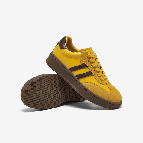 百思图2025秋季新款德训鞋街头潮流复古运动女休闲鞋E5101CM5