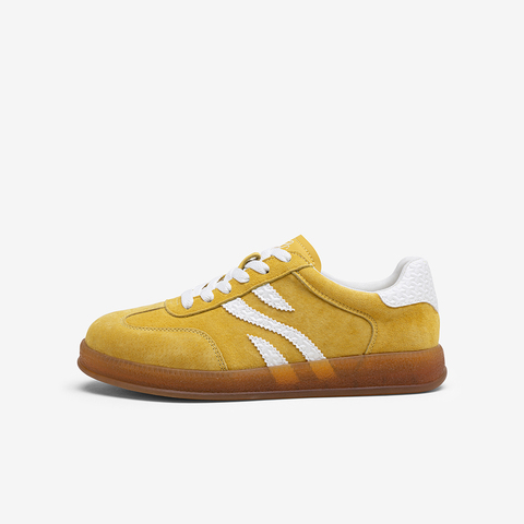 百思图2025秋季新款德训鞋时尚复古户外运动女休闲鞋D3176CM5