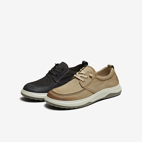 百思图2025夏季新款简约时尚户外运动布鞋厚底男休闲鞋29521BM5