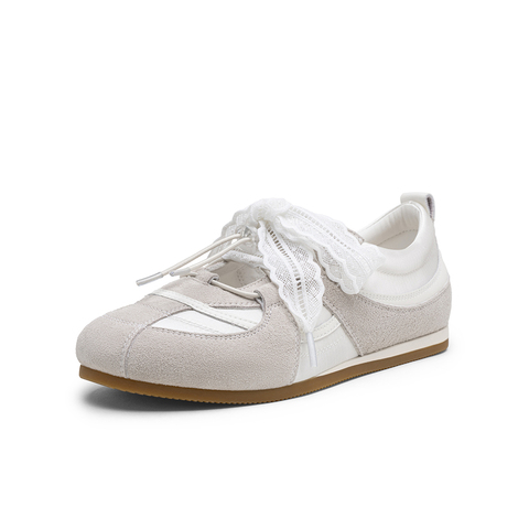 百思图2025秋新款商场同款猪芭蕾舞鞋时尚复古休闲女单鞋I7105CQ5