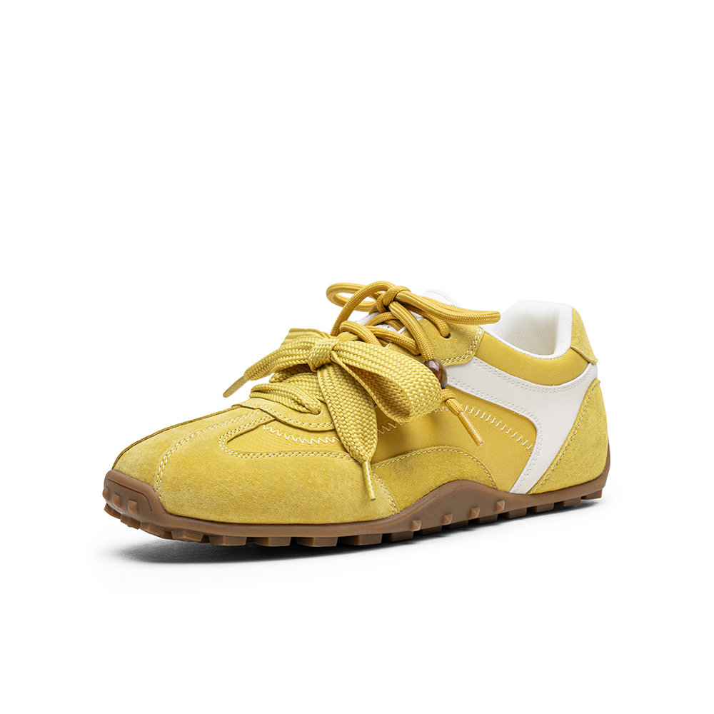 百思图2025秋季新款商场同款德训鞋时尚复古运动女休闲鞋A9012CM5