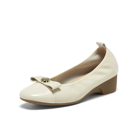 百思图2025秋季新款商场同款浅口单鞋时尚简约通勤女鞋C6021CQ5