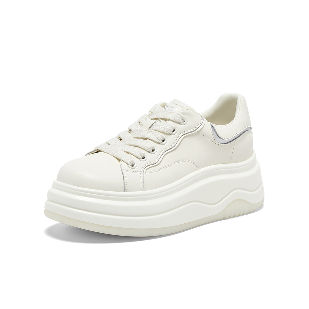 百思图2025秋季新款商场同款小白鞋厚底增高女休闲运动鞋W0951CM5