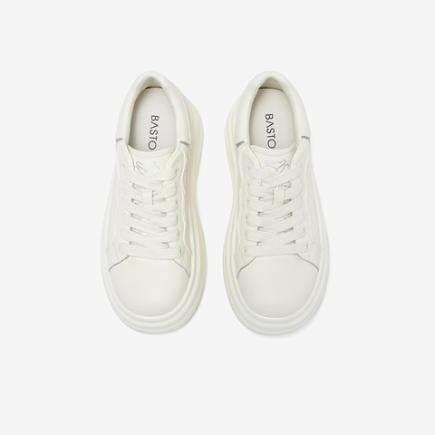 百思图2025秋季新款商场同款小白鞋厚底增高女休闲运动鞋W0951CM5