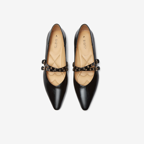 百思图2025秋季新款玛丽珍鞋复古简约法式尖头浅口女单鞋A3191CQ5