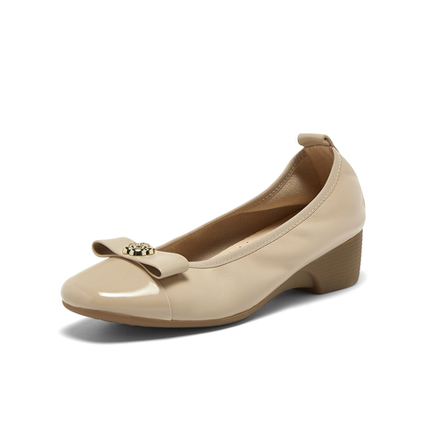 百思图2025秋季新款商场同款浅口单鞋时尚简约通勤女鞋C6021CQ5