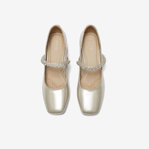 百思图2025秋季新款商场同款玛丽珍鞋时尚复古方头女单鞋W0753CQ5