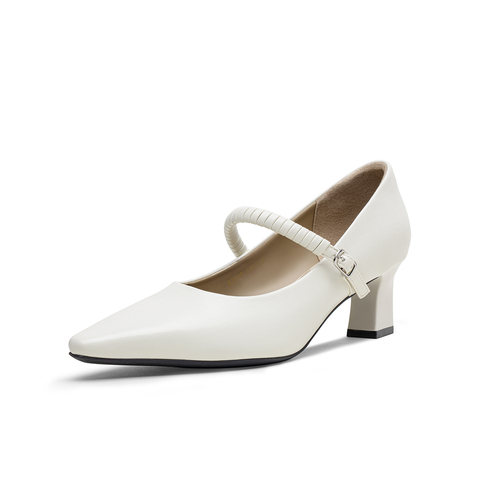 百思图2025秋季新款商场同款玛丽珍鞋简约复古尖头女单鞋B2619CQ5