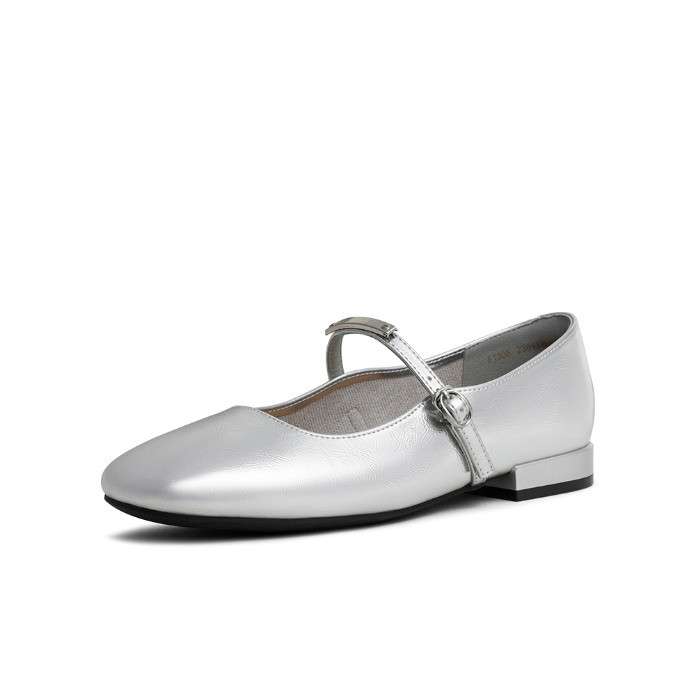 百思图2025春季新款商场同款时尚法式复古玛丽珍鞋女单鞋F1306AQ5