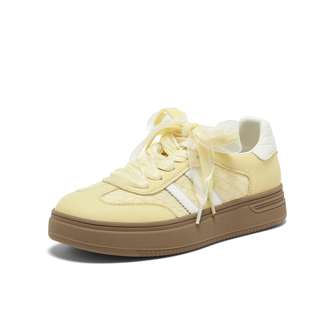 百思图2025秋季新款德训鞋时尚复古街头运动女休闲鞋W0923CM5