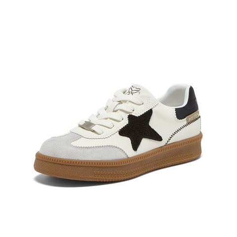 百思图2025秋季新款德训鞋时尚复古街头女休闲运动鞋B6701CM5