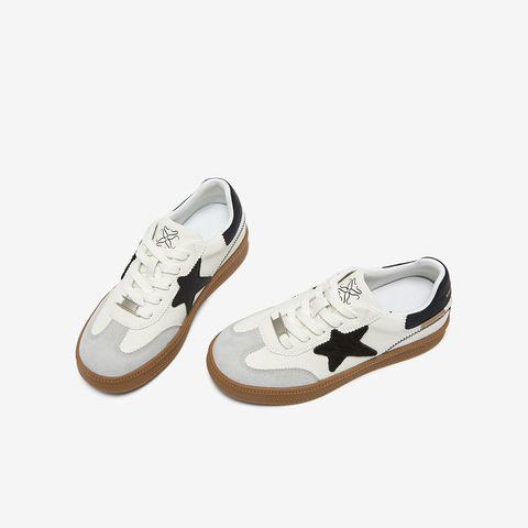 百思图2025秋季新款德训鞋时尚复古街头女休闲运动鞋B6701CM5