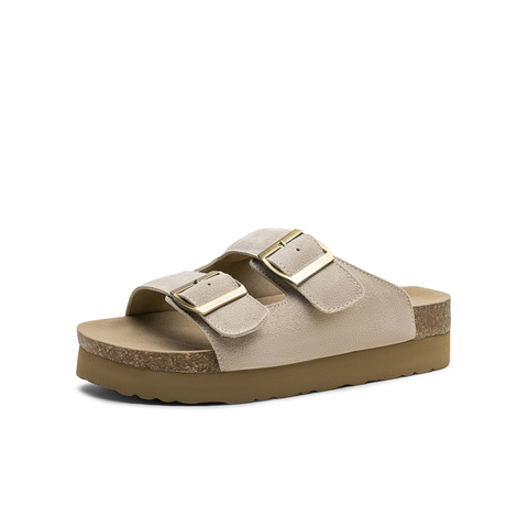 百思图2025夏季新款勃肯鞋时尚户外休闲厚底女凉拖鞋D3237BT5