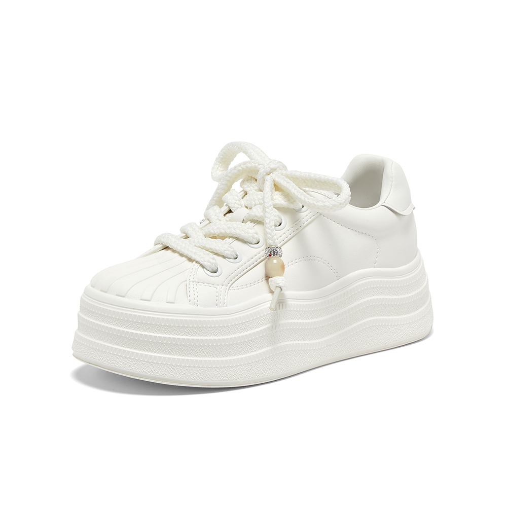 百思图2025秋季新款商场同款板鞋时尚潮流运动女休闲鞋E1681CM5