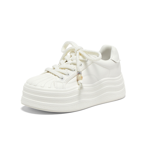 百思图2025秋季新款商场同款板鞋时尚潮流运动女休闲鞋E1681CM5