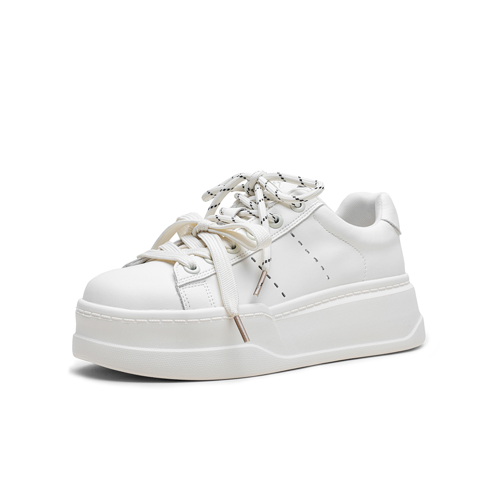 百思图2025秋季新款板鞋时尚户外街头运动厚底女休闲鞋CR502CM5