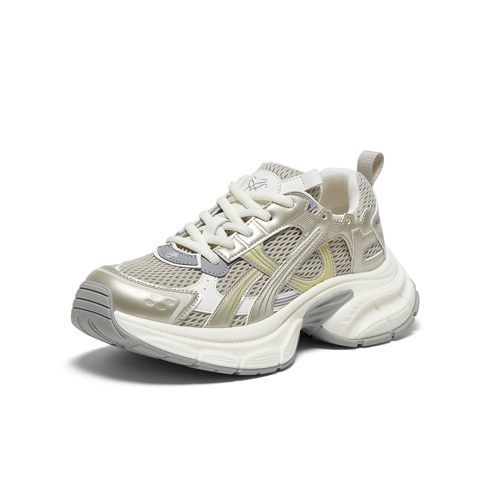 百思图2025秋季新款商场同款老爹鞋厚底增高女运动休闲鞋B8966CM5