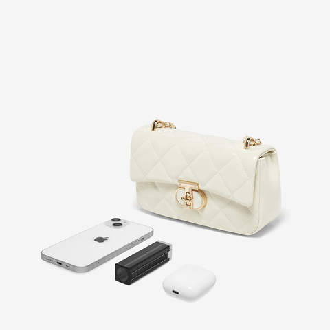 百思图2025秋季新款商场同款绗缝包时尚潮流通勤斜挎包女TY047CX5