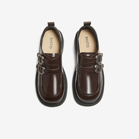 百思图2025秋季新款商场同款牛津鞋时尚学院风女单鞋D3271CM5