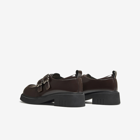 百思图2025秋季新款商场同款牛津鞋时尚学院风女单鞋D3271CM5