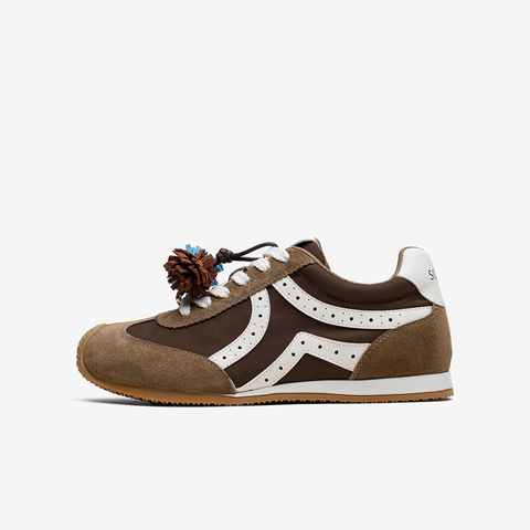 百思图2025秋季新款商场同款德训鞋时尚复古女运动休闲鞋A1857CM5