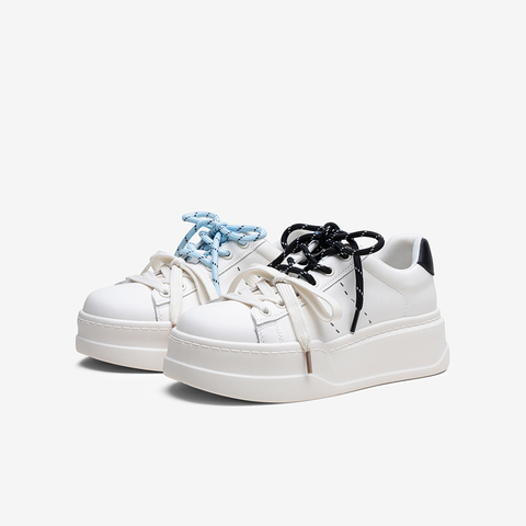 百思图2025秋季新款板鞋时尚潮流街头运动厚底女休闲鞋CR501CM5