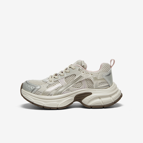 百思图2025秋季新款商场同款老爹鞋厚底增高女运动休闲鞋B8966CM5