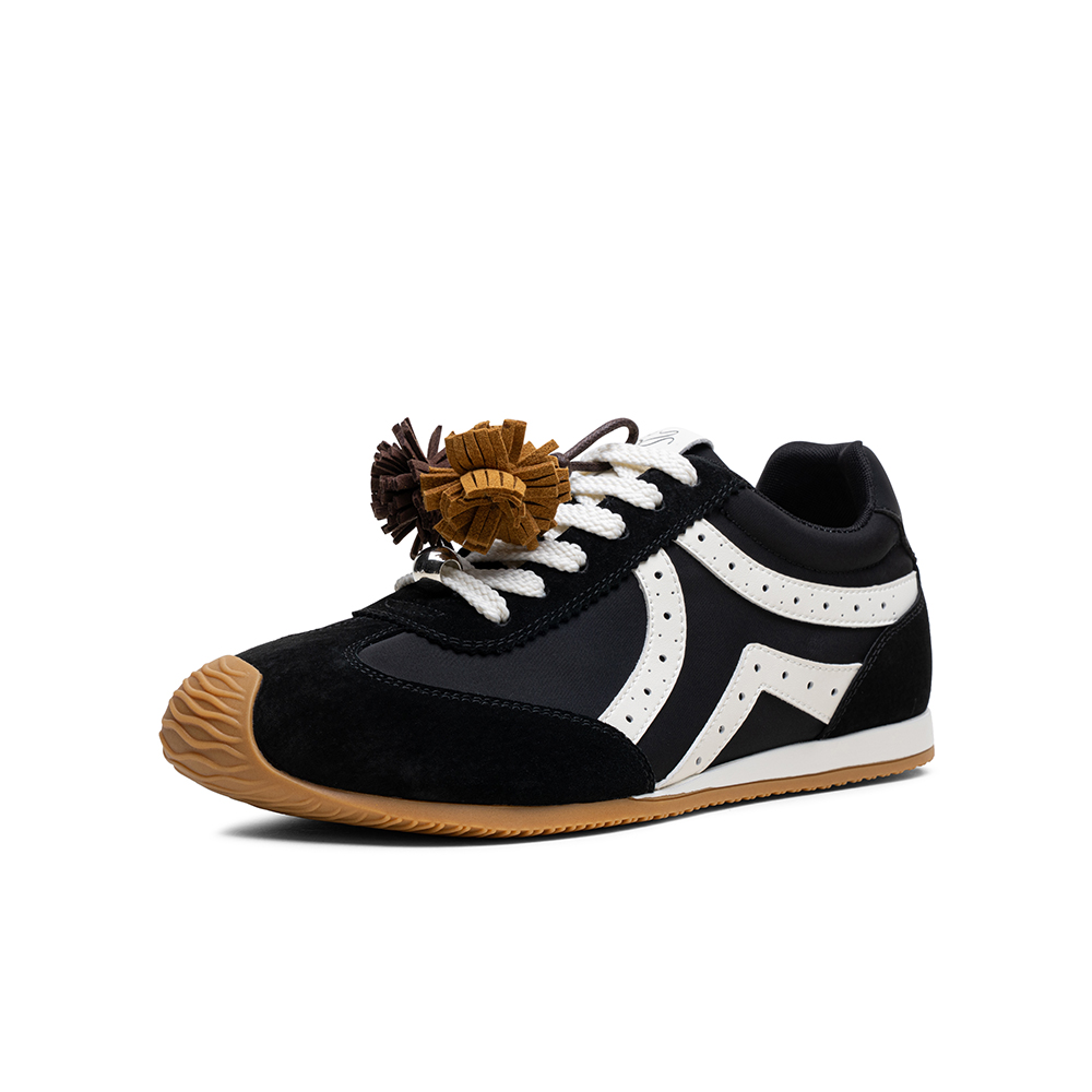 百思图2025秋季新款商场同款德训鞋时尚复古女运动休闲鞋A1857CM5