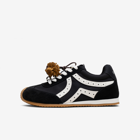 百思图2025秋季新款商场同款德训鞋时尚复古女运动休闲鞋A1857CM5