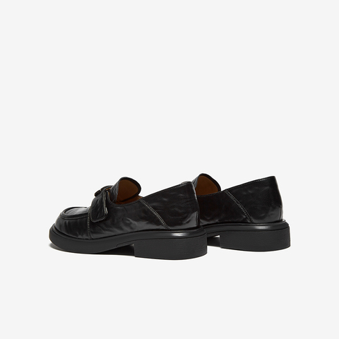 百思图2025秋季新款商场同款乐福鞋复古学院风粗跟女单鞋W0227CA5