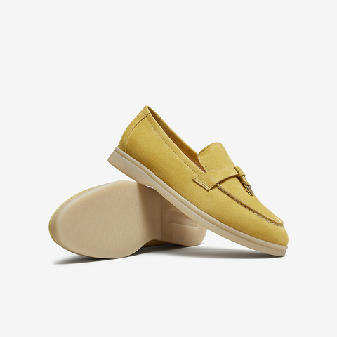 百思图2025春季新款线下同步简约通勤乐福鞋粗跟女单鞋A4821AA5