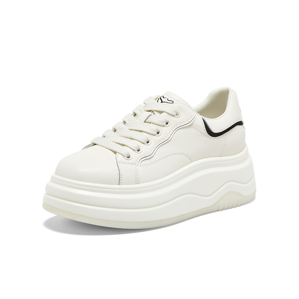 百思图2025秋季新款商场同款小白鞋厚底增高女休闲运动鞋W0951CM5