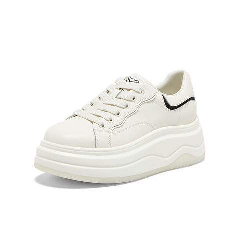 百思图2025秋季新款商场同款小白鞋厚底增高女休闲运动鞋W0951CM5