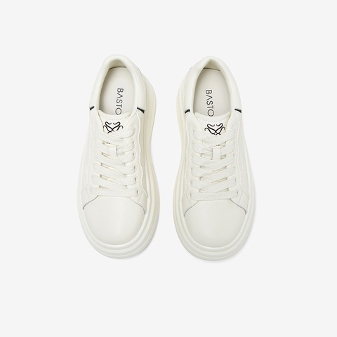 百思图2025秋季新款商场同款小白鞋厚底增高女休闲运动鞋W0951CM5