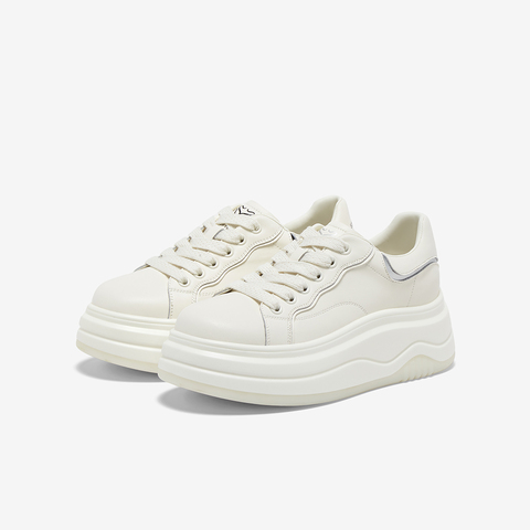 百思图2025秋季新款商场同款小白鞋厚底增高女休闲运动鞋W0951CM5