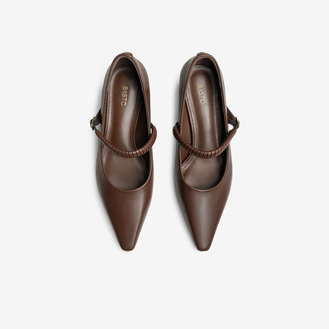 百思图2025秋季新款商场同款玛丽珍鞋简约复古尖头女单鞋B2619CQ5